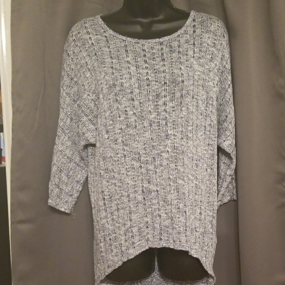 Charming Charlie crocheted navy swea…